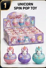 Unicorn Spin Pop Toy